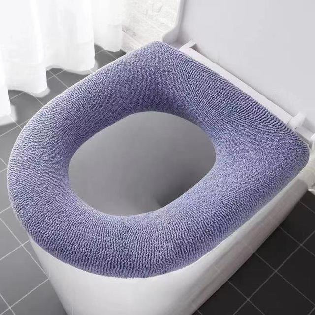 Yiran Furniture Toilettenheizmatte Winter Warmer Toilettenpolster für ovale Toiletten in Violett - Bild 1