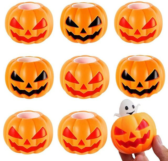 Topmix Halloween Kürbis Quetschbecher, Pop-Up Geist Quetschball, 9-teiliges Set - Bild 1