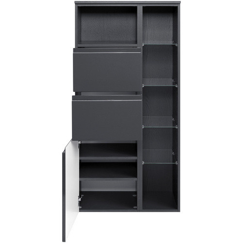 HELD MÖBEL Midischrank Cardiff in Grau mit Soft-Close-Türen und Regalböden, B/H/T: 65 x 130 x 35 cm - Bild 2