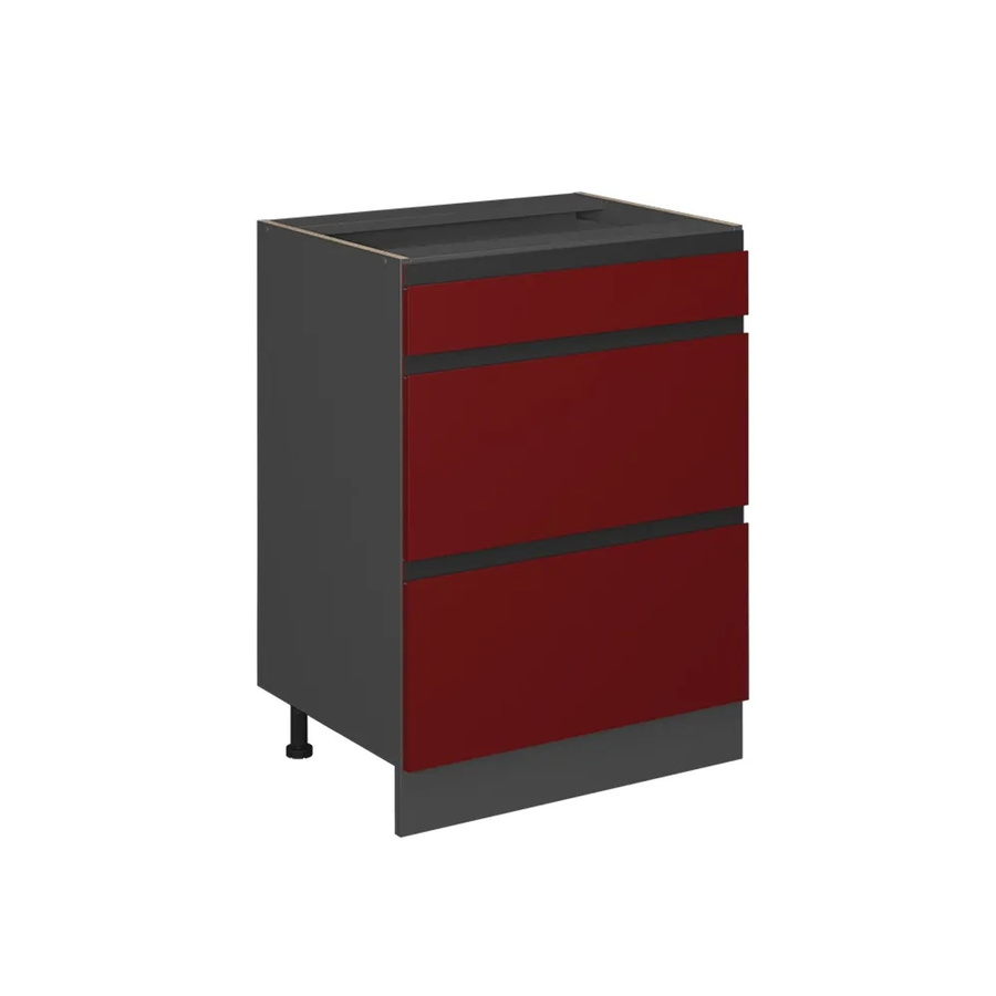Vicco Küchenunterschrank R-Line Rot/Anthrazit mit Schubladen ohne Arbeitsplatte Breite: 60 cm - Bild 2