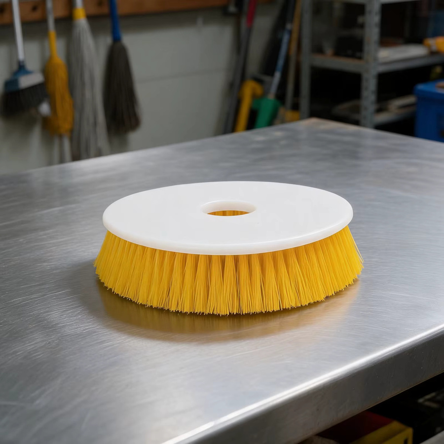 DAZZLEEX Elektrische Schrubbürste aus Nylon in Gelb, Durchmesser: 25,4 cm, zur Bodenreinigung - Bild 3