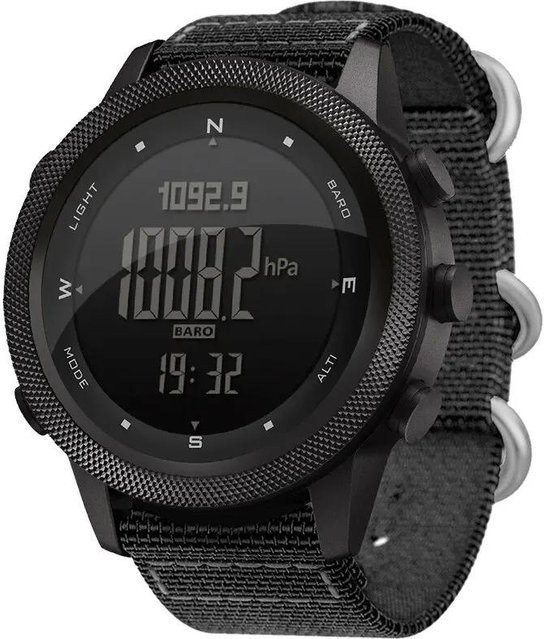 NORTH EDGE Digitaluhr, Herren, Edelstahl, Schwarz, Quarz, 5 ATM - Bild 1