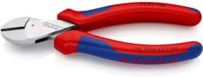 Knipex X-Cut Kompakt-Seitenschneider hochübersetzt mit Mehrkomponenten-Hüllen verchromt rot 160 mm - Bild 1