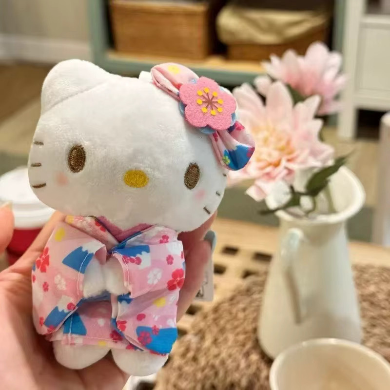 E-STRONG Hello Kitty Plüschpuppenanhänger, Rosa / Pink, Blau - Bild 1