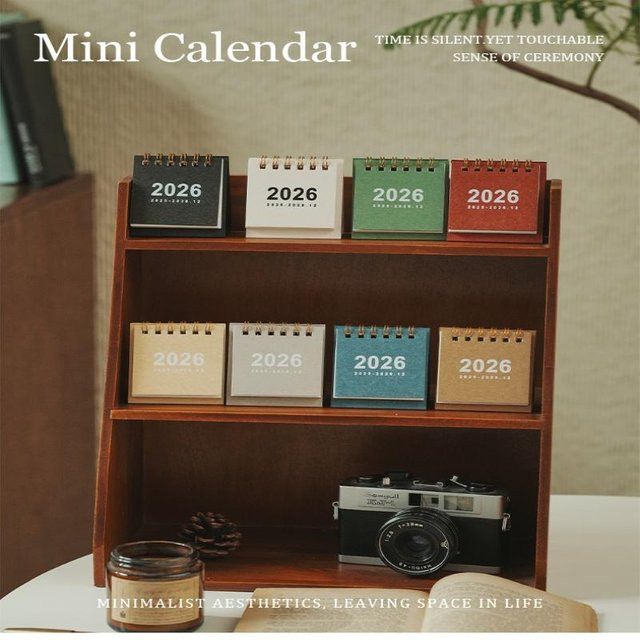 SD&HI Mini-Tischkalender 2026 in Blau, kreativer Spulenkalender als Wochen- und Tagesplaner zum Aufstellen - Bild 1