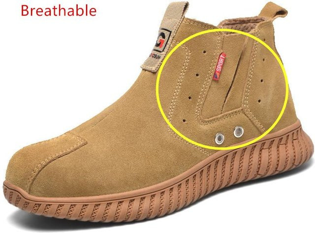 Fashnics Arbeitsstiefel für Elektroschweißer in Braun, funkensichere und durchstichsichere Sicherheitsschuhe für Männer, Größe 38 - Bild 1