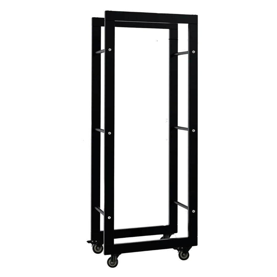 DELUKE Kaminholzregal SATLO aus Metall mit Rollen in Schwarz, B/T/H: 25 x 40 x 100 cm - Bild 2