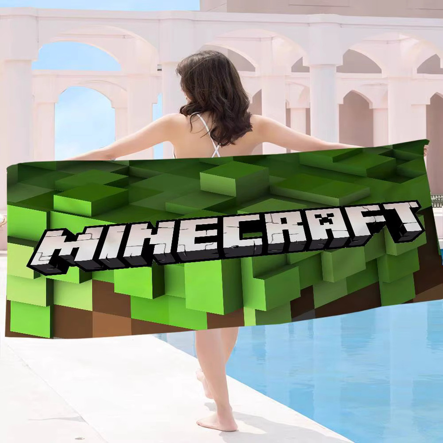 Potdemiel Sandbox Game M-Minecraft Strandtuch aus Mikrofaser in Multicolour - Bild 2