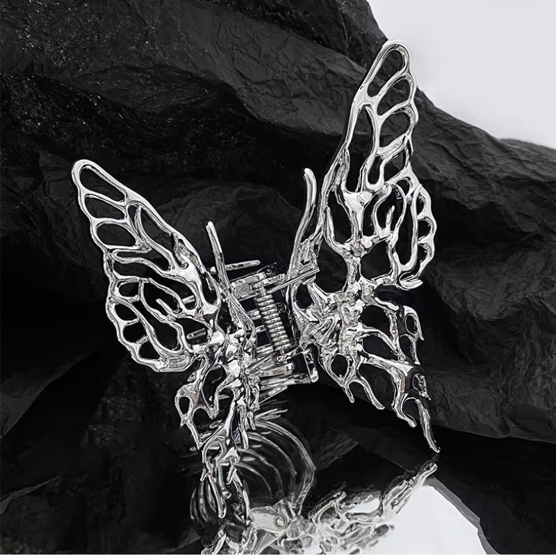 Haarnadel Schmetterling, Kreuz, Rose, Blume, Silber, Damen, Mädchen - Bild 3