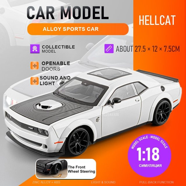 RMZ city Hellcat 720S Modellauto, Maßstab 1:18, mit öffnenden Türen, Sound und Licht, Stoßdämpfung, Rückziehfunktion, orange - Bild 1