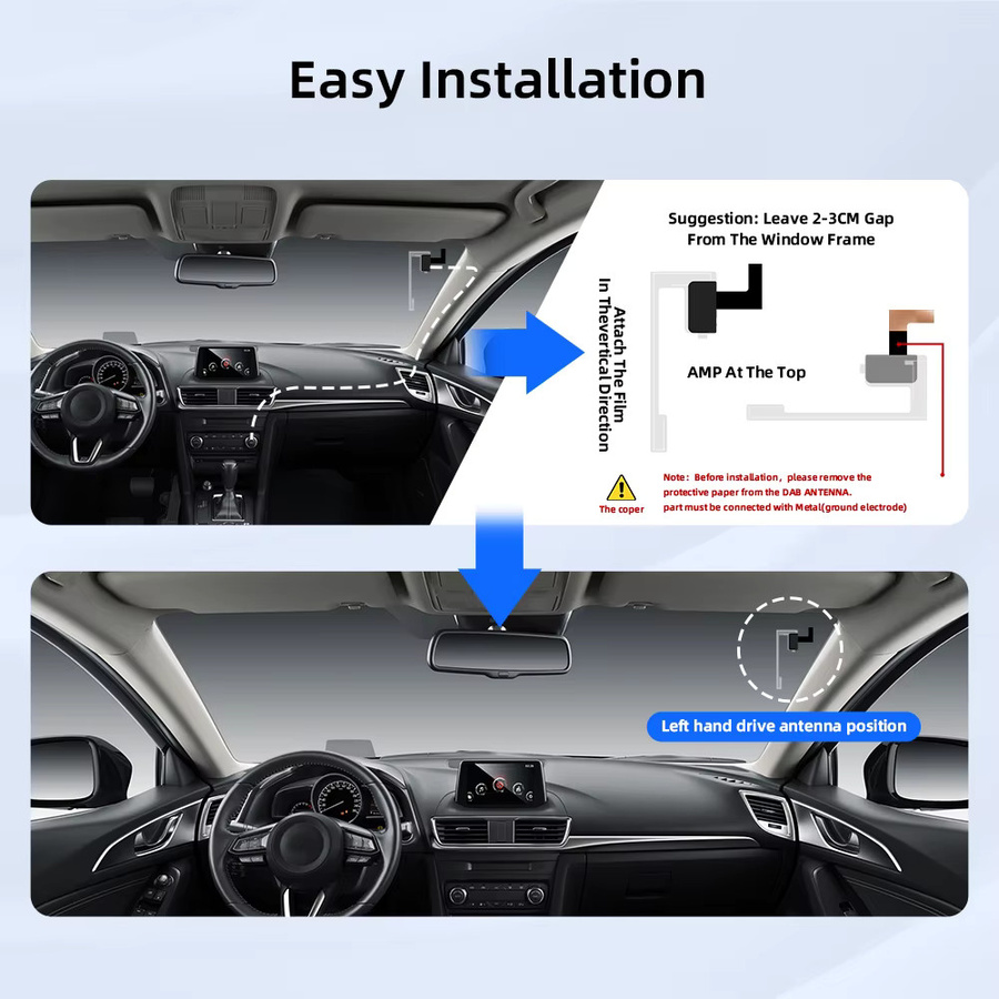 EzoneTronics Auto DAB/DAB+ Radio-Adapter Tragbarer Digitalradio Musikempfänger mit FM-Sender und unbegrenzten Voreinstellungen in Schwarz - Bild 5