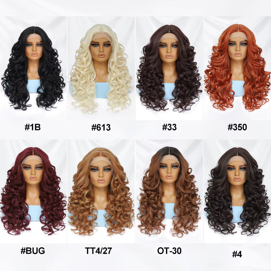 Latasha Perücke, synthetisch, Lace-Front, schwarzbraun lockig, Damen - Bild 2