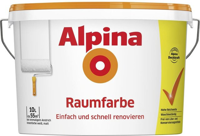 Alpina Dispersionsfarbe Weiß Matt mit 10 l Füllmenge - Bild 1