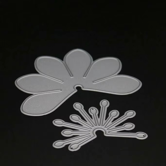 Metall Stanzform Plumeria Rubra Blütenblatt in Silber für Scrapbooking und Kartenherstellung - Bild 3