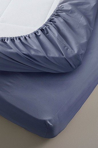 ZACK PERCALE MINI Spannbettlaken aus Bio-Baumwolle, Blau, B/T/H: 120 x 200 x 20 cm - Bild 1