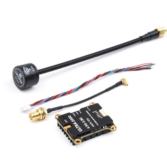 Queen Hobby FPV VTX-Sender 4.9G-5.8G mit 64 Kanälen und Antenne in Schwarz für Langstrecken-Renndrohnenrahmen - Bild 1