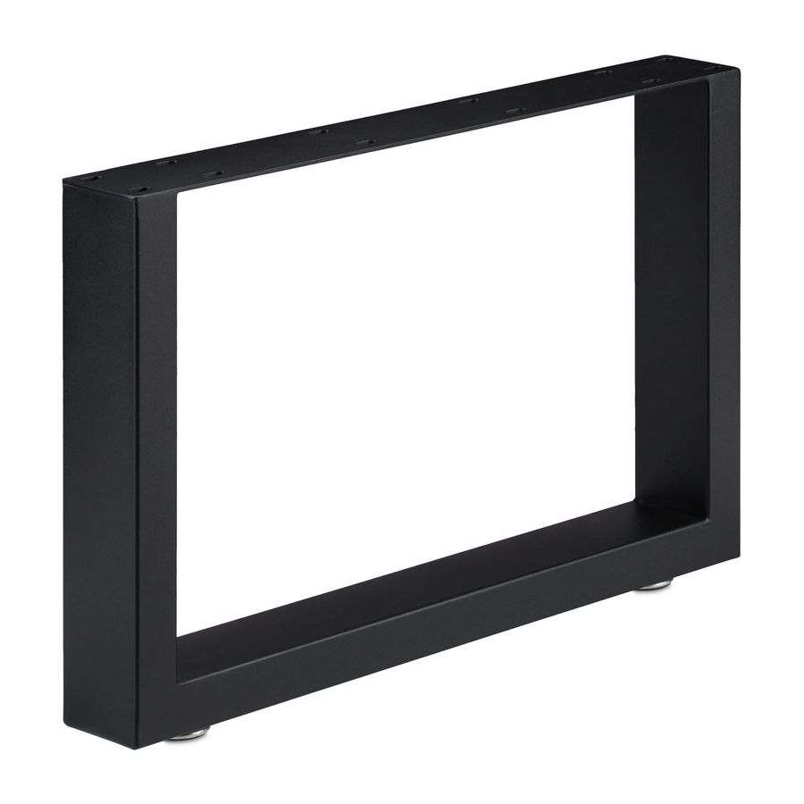 Relaxdays 2er Set Tischkufen aus Stahl in Schwarz Matt, Antirutsch, B: 64 cm, T: 40 cm - Bild 2