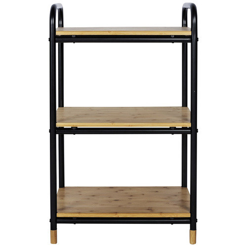 Wenko Regal Loft aus Bambus und pulverbeschichtetem Metall in Braun und Schwarz, B/T/H: 42 x 33,5 x 69 cm - Bild 2