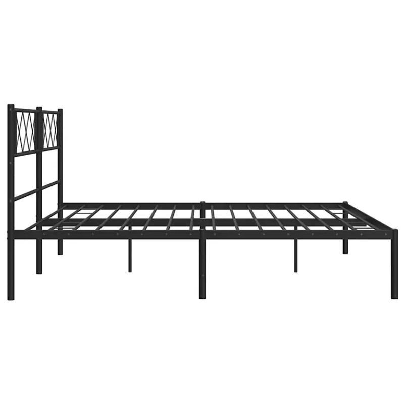 Vidaxl Metall-Bettgestell mit Kopfteil in Schwarz im Industrial-Design, B/T/H: 183 x 213 cm - Bild 2
