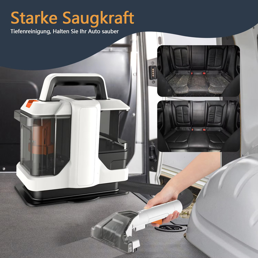 Bromose Handstaubsauger 750W Multifunktionaler Tragbarer Teppichreiniger und Milbenentferner in Weiß - Bild 2
