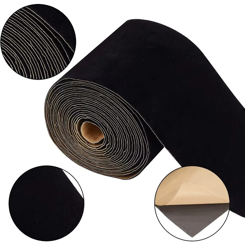 2 Rollen selbstklebender Samtstoff in Schwarz für Schmuckschubladen und DIY-Dekorationen - Bild 4