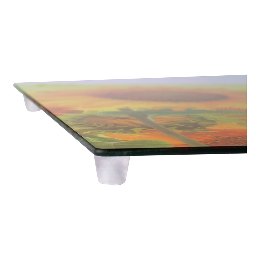 Genialo Herdabdeckplatten Sonnenblume aus Glas, 2 Stück, Gelb, rechteckig - Bild 2