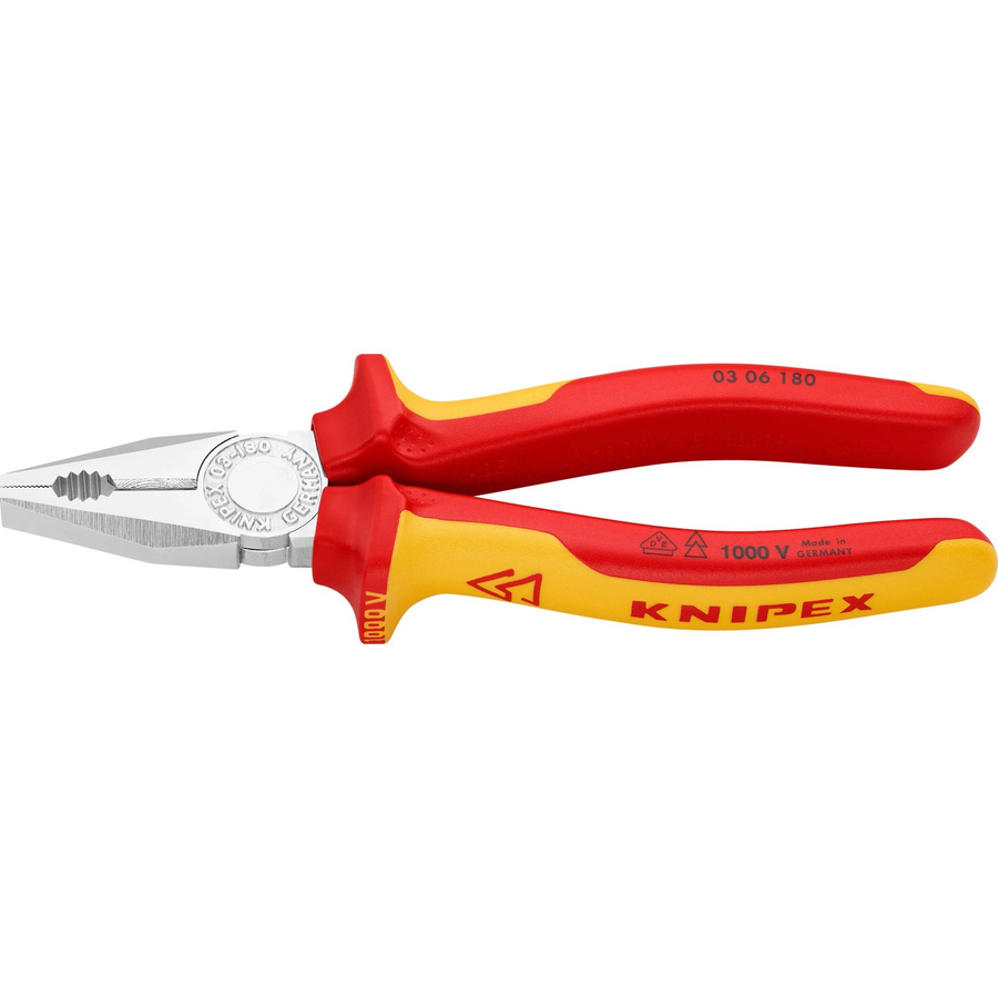 Knipex Kombizange aus Stahl in Rot, VDE-geprüft und isoliert mit Mehrkomponenten-Hüllen - Bild 2