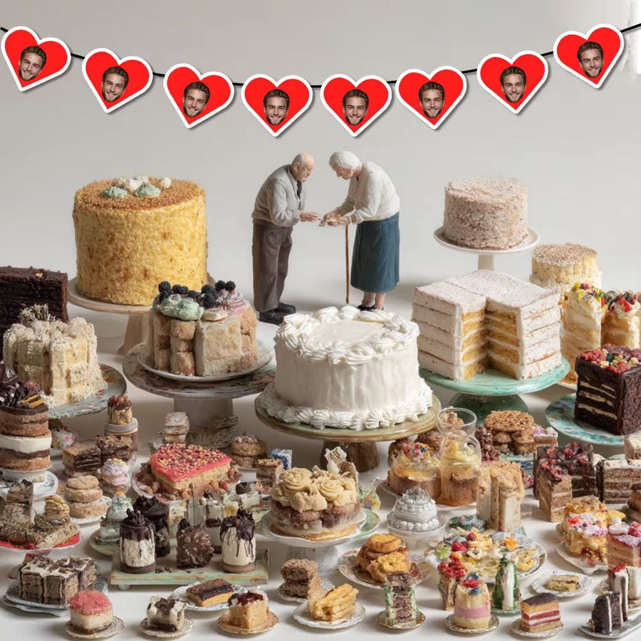 WEIGAO Rotes Liebesbanner mit individuellem Foto und Herz-Design für Geburtstag, Jubiläum oder Valentinstag - Bild 3