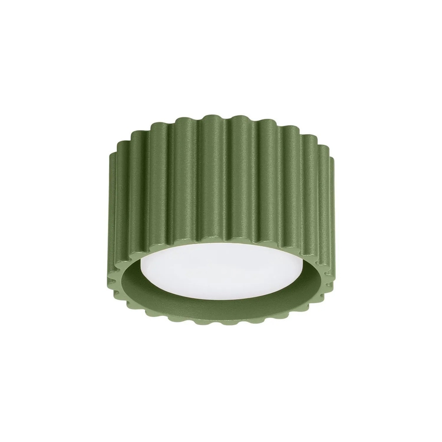 Licht-Erlebnisse Aufputz Deckenlampe rund aus Aluminium in Grün für GX53, Durchmesser: 10 cm - Bild 2