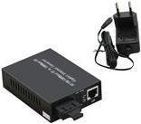 InLine Netzwerk Media Konverter 10/100/1000Mb/s TP zu LWL SC Duplex Multimode Schwarz 66659A - Bild 1