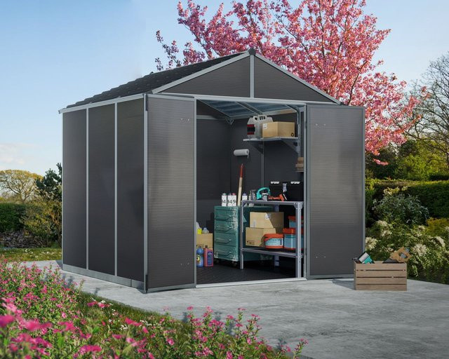 Canopia Rubicon Gerätehaus Anthrazit mit Anti-Rutsch-Boden B: 237 cm, T: 228 cm, H: 235 cm - Bild 2