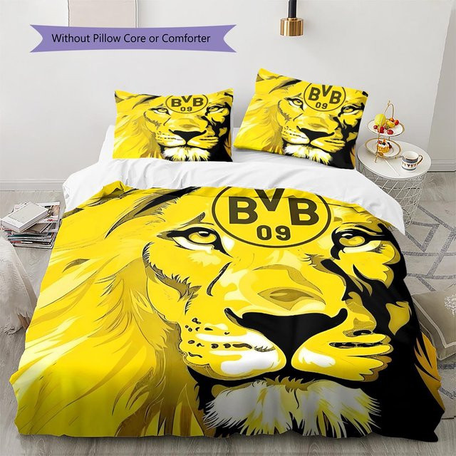 BVB Muster Bettwäsche Set aus Polyester mit 1 Bettbezug und 2 Kissenbezügen, Gelb, B/H: 260 x 240 cm - Bild 1