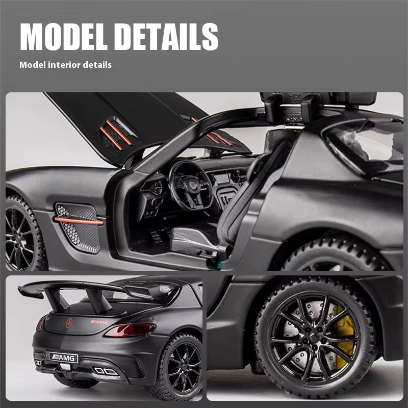 Maisto Benz SLS AMG Modellauto, 1:32, Metall, Gelb, Schwarz - Bild 4