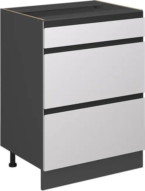 Vicco Küchenunterschrank R-Line J-Shape in Weiß/Anthrazit mit Schubladen, Breite: 60 cm - Bild 1