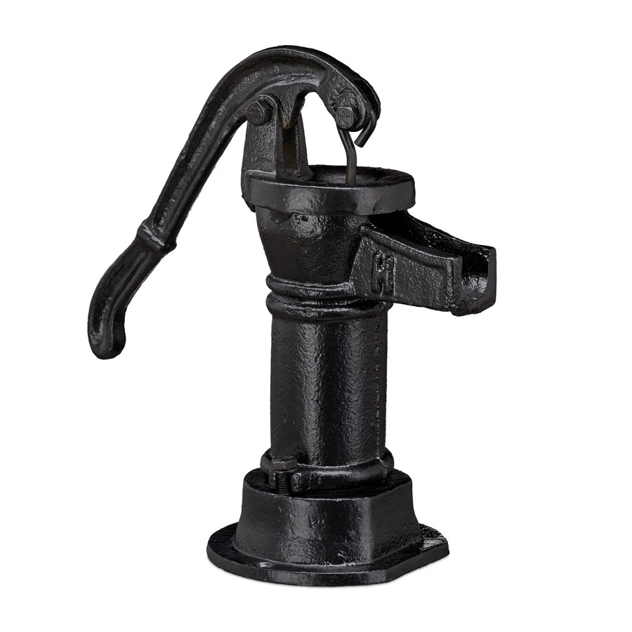 Relaxdays Deko Pumpe aus Gusseisen in Schwarz im antiken Design, B/T/H: 22,5 x 13,5 x 10,5 cm - Bild 2