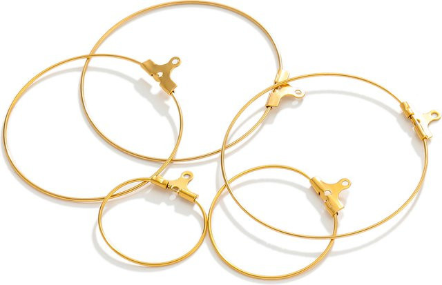 Luksteel Creolen Ohrringe, Gold Farbe, Edelstahl - Bild 1