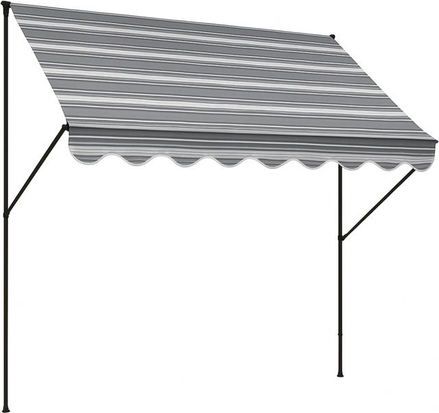 Angerer Klemmmarkise grau-creme gestreift Breite: 350 cm - Bild 1