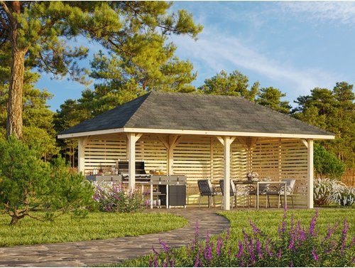 PALMAKO Pavillon Bianca Set 109 aus Fichtenholz in Braun, B/H/T: 588 x 319 x 300 cm - Bild 1