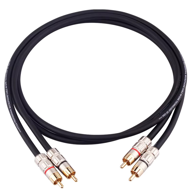 TODN HIFI RCA-Audiokabel mit hochreinem OFC-Leiter, 2RCA auf 2RCA Signal-Kabel für Verstärker, DAC und Lautsprecher, Schwarz - Bild 4