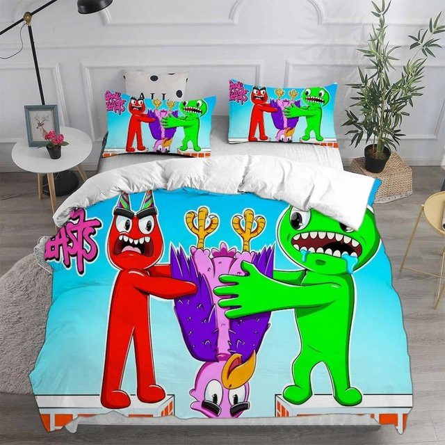Garten of Banban Bettwäsche-Set mit 3D-Druck für Kinder, bestehend aus Bettbezug und Kissenbezügen, Mehrfarbig, B/H: 260 x 240 cm - Bild 1