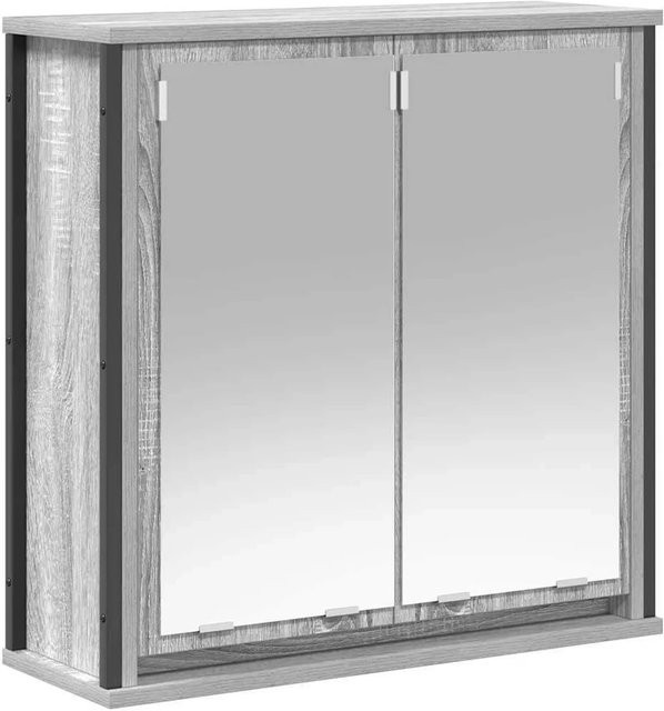 vidaXL Bad-Wandschrank mit Spiegel in Grau Sonoma, B/T/H: 60 x 21 x 60 cm - Bild 1