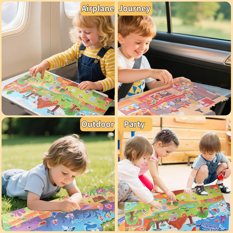 Linyi toy Aufkleber Buch Cartoon Tier Bunt / Mehrfarbig ab 3-6 Jahre - Bild 1