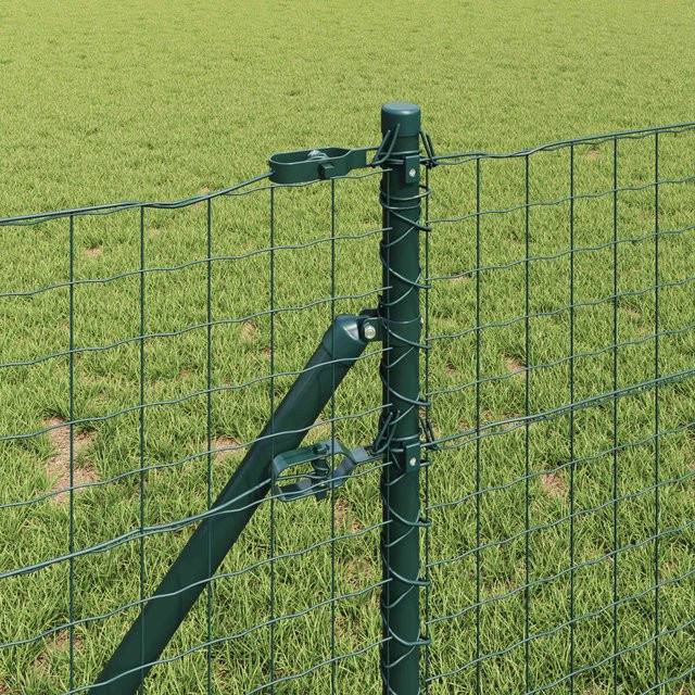 vidaXL Zaunpfosten Set aus pulverbeschichtetem Stahl in Grün, 12 Stück, Höhe: 120 cm - Bild 2