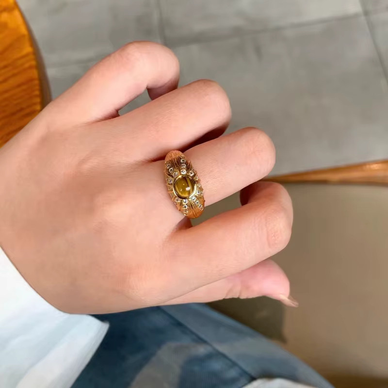 Foyejev Ring, Vintage, Gold, Zirkonia, Damen - Bild 3