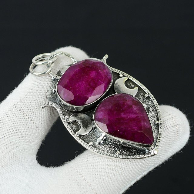 JewelryMart Anhänger, 925 Silber, Rubin, Damen - Bild 1