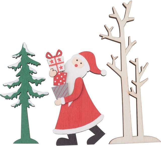 VBS Weihnachtsdekoration Bäume und Santa Snuggles aus Holz - Bild 1