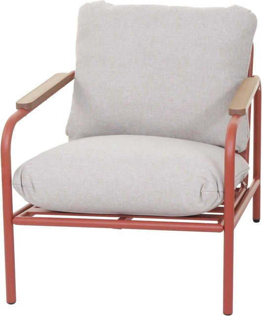 MCW Aluminium-Gartensessel O11 mit Olefin-Stoff und Polstern in Terrakotta und Beige - Bild 2