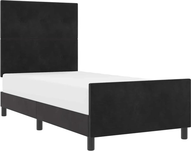 vidaXL Boxspringbett mit Kopfteil in Schwarz aus Samt, B/T/H: 90 x 190 x 140 cm - Bild 1