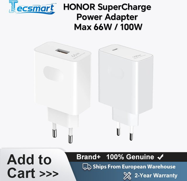 HONOR SuperCharge Netzteil mit EU-Adapter in Weiß für HONOR Magic 8 lite und HONOR Magic 7 Pro (66W/100W) - Bild 1