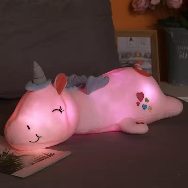 Linyi toy Einhorn Plüsch, Stofftier, rosa, 60cm, leuchtend - Bild 1